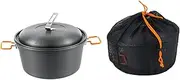 Perfk Camping Pot Cookware Multifunctional Steamer Soup Pot Outdoor Pot Cooking Pot for Picnic, Trekking, Campfire, Barbecue