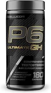 Cellucor P6 Ultimate GH Testosterone Booster For Men, Growth Hormone Support Pills For Protein Synthesis & Fat Metabolism, 180 Capsules