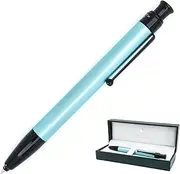 MONTEVERDE USA Engage One-Touch Inkball Pen (Anodized Winter Turquoise) - Broad Point - Luxury Pen for Men & Women, Office, Business, School, Gift, Journaling, Autograph
