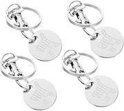Veemoon 4Pcs Shopping Trolley Token Keychain Keyring for Unlocking Shopping Carts Versatile Coin Holder for Bags and Personal Items