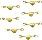 [JeiibrZui] Pack of 10 Heart Magnetic Clasp Chain, Gold Heart Magnetic Clasp Chain, Magnetic Chain Clasp, Gold Bracelet Clasp, Magnetic Chain Clasp for Chains, Necklaces, Bracelets,