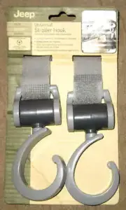 JEEP UNIVERSAL STROLLER HOOKS set of 2 Shopping Cart Hanger Holder