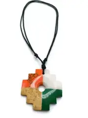 Adjustable Inca Chakana Necklace, Carved in Natural Stone - Symbol of Balance an