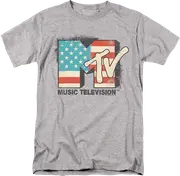 Vintage American Flag Logo MTV T-Shirt
