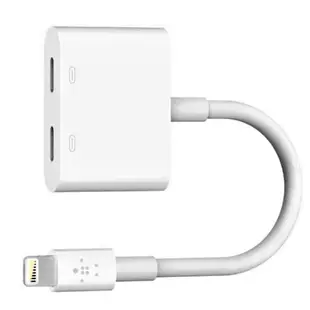 【BELKIN】音頻轉接線 iPhone Lightning Audio + Charge RockStar 分插器(音頻轉接線)