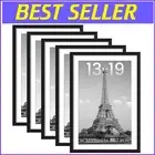 Set of 5 Black Picture Frames for 11x17 & 13x19 Photos - Easy Wall Display
