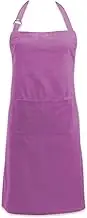 DII Cotton Adjustable Kitchen Chef Apron with Pocket and Extra Long Ties, 32 x 28, Commercial Men & Women Bib Apron for Cooking, Baking, Crafting, Gardening, BBQ-Orchid