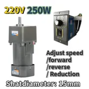 250W 220V Electric AC Gear Motor Reversible 5-470 RPM Variable Speed Controller