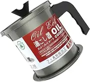 BIUDECO Capacity Oil Filter Pot with Strainer Multi Functional Cooking Oil Storage Container with Practical Pouring Mouth and Slip Handle for Easy Filtering and Dispensing
