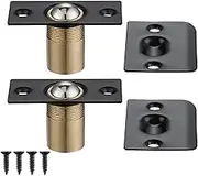 Faleior ​​Door Latches for Top of Door - Ball Catch for Closet Doors, Pantry & Cabinet - Stainless Steel Adjustable Ball Catch Latch with Strike Plate (2 Pack, Black) HBC100-BK-P2​