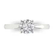 White Gold Solitaire Promise Ring, 1 ct Round Cut Simulated Diamond