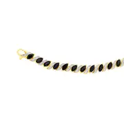 9ct Gold Sapphire & Diamond Bracelet in Black