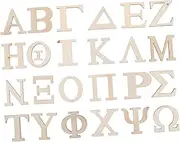 HEALSOPTHY Educational Greek Alphabet Blocks 48pcs Wooden Letters Die Cut Wood Signs for Boys and Girls' Learning Greek