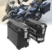 SustVita 35L Motorcycle Side Case, Weatherproof Aluminum Alloy Hard Side Saddlebag Box with Safety Lock and Handle, Large Capacity Luggage Carrier for Left and Right Storage