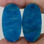 49.30 Cts Natural Amazonite Matched Pair Cabochon Gemstone For Earrings Supply
