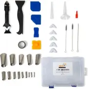Caulking Tool Kit-[34 Pcs] 3 in 1 Silicone Caulking Tools Grout & Caulk Remover