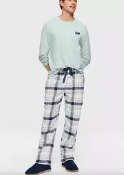 NEW PETER ALEXANDER SWEATER TOP & CHECK FLANNELETTE PANTS PJ SET M RP$169.90