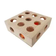 Interactive Cat Toy Puzzle Box Wooden Treat Maze Scratcher Peek Play Toy Box ...