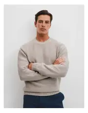 [Country Road] Australian Cotton Crew Neck Knit in Shell
