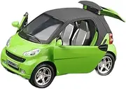 Finished Scale Model 1/32 for Benz Smart Die-cast Alloy Car Model Simulation Sound Light Pull Back Vehicle Model Decorative Ornaments Presents Ornaments(Green)