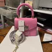 Aldo Small Pink HandBag/crossbody Leopard Head. NWT