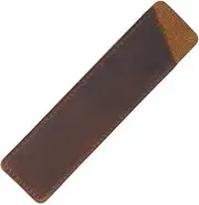 Leather Pencil Case Handmade Pens Holder Bevel Crazy Horse Pen Protective Sleeve Cover, Brown