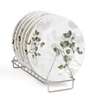 Melamine Leaves Printed Full Size Dinner Plates (Set of 6, 11 Inches)
