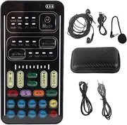 I9 Voice Changer Set, Multifunction Portable Recording Mini Sound Card for Game Anchor Recording Computer, Portable Voice Changer, Multifunction Voice Changer Set (English Version)