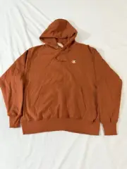 Champion Men SZ Large Reverse Weave Dark Orange Hoodie NWT (C9)