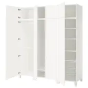 PLATSA wardrobe with 8 doors, white/Sannidal white, 200x57x231 cm
