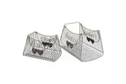 2x Willow & Silk Nested Metal 39/33cm Tropea/Heart Food Serving Trays w/Handles