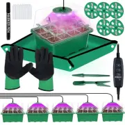 5 Packs Seed Starter Tray with Grow Light (Value Pack), 60 Cells Seed Starter...