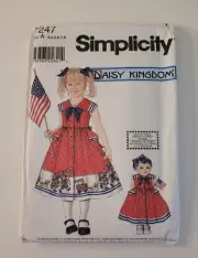 Simplicity 7247 Daisy 18" Kingdom American Sewing Pattern Girl Size A 3-8