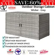 Gardeon Outdoor Storage Cabinet Garden Wicker Shelf Chest Box Deck Tools Shed
