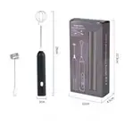 Black Electric Milk Frother Handheld - USB Rechargeable Milk Foamer with 2 Whisk