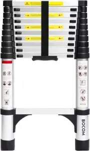 10.5 FT Aluminum Telescoping Ladder, Lightweight Multi-Purpose Collapsible Exten