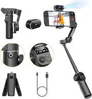 iPhone Gimbal Stabilizer with AI Tracking Sensor, Lift Your Movie Recordings with 7.8 Inch Extension Bar, iPhone Gimbal with 8.0 Stability for Sports Shooting - Smart X2 AI Black