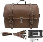 Motorcycle Tail Bag, 29.5L Motorcycle Luggage Bag, Waterproof PU Leather Storage Bag Rear Rack Pannier Bag with Straps & Combination Lock for Storage Helmets