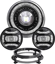 Motorcycle Headlight For Motorcycle Light Davidson Electra Glide Softail Fat Boy Touring DOT 7Inch Motor LED Headlight with 4.5 Inch Fog Lamps