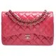 【CHANEL 香奈兒】經典雙C LOGO漆皮銀鍊JUMBO COCO包(蜜桃粉-30cm-58600V-PINK-SS)