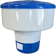 Large Floating Chlorine Holder, Adjustable Tablet Dispenser for Pools or Spas, Floater for Water Sanitizing in Backyard Pool Hot Tub Gold Fountain, Blue, 5 inches, 1 Piece