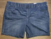 Women's Plus Size 4X (28W-30W) Pull-On Bermuda Shorts Terra & Sky Dark Wash