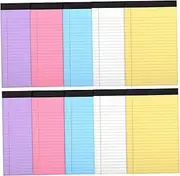 TOGEVAL Colored Paper Pad Notebooks 10 Pack Study Supplies Notebook Scratch Pad No Bleeding Paper