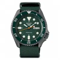 在飛比找PChome24h購物優惠-SEIKO 精工 5 Sports 系列綠面帆布機械錶4R3
