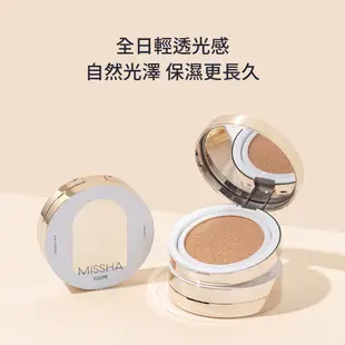 【MISSHA】謎尚全日輕透光感氣墊粉餅GLOW 14g/3色｜韓國彩妝粉餅粉底液遮瑕防曬自然光澤持久保濕 B1-3