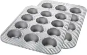 Heavy Gauge Aluminized Steel Muffin Pan Set of 2 - 12 Standard Size Wells