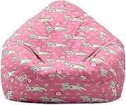 Bean Bag Chair Cover, Lukery Stuffed Animal Storage Bean Bag Chair Cover Kids Adults(No Filler), Cat Print Bean Bag Covers Sofa Gaming Storage Bag Indoor Lazy Lounger (100x120cm,Pink)