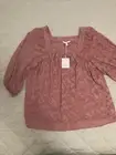 NWT Lauren Conrad Salmon Color Peasant Blouse Size OX