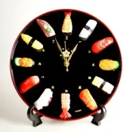 Looks real! Sushi Clock - Hand made by craftsmen in Japan