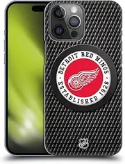 Head Case Designs Officially Licensed NHL Puck Texture Detroit Red Wings Hard Back Case Compatible with Apple iPhone 14 Pro Max
